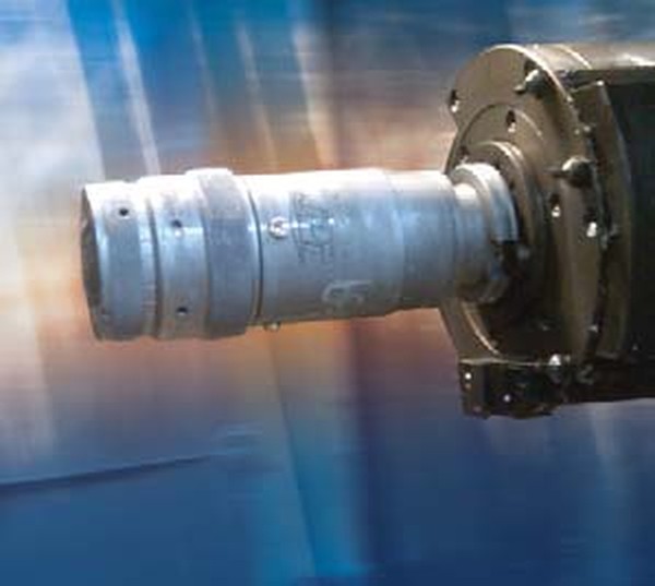 JPT CNC taper boring motion tool mounted in a horizontal machining center