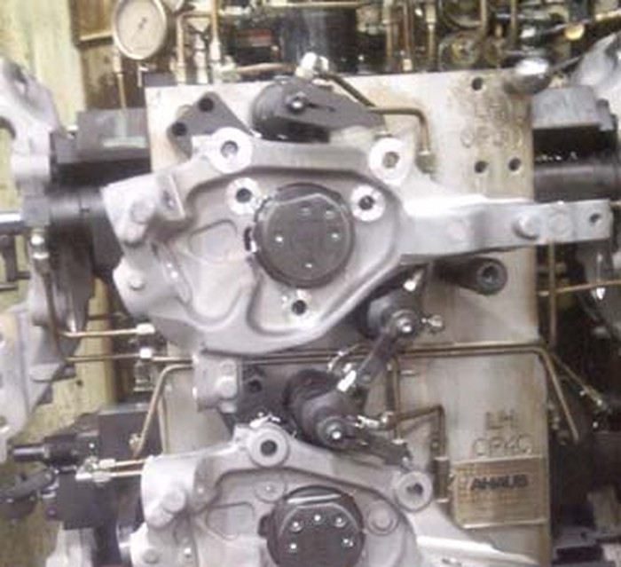 Steering knuckles being machined with the taper boring motion tool on a horizontal CNC machine